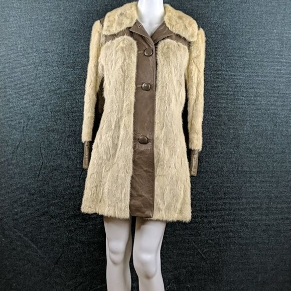 Vintage 60's Mink & Leather Coat by Sam Bifano Furs - Picture 2 of 15